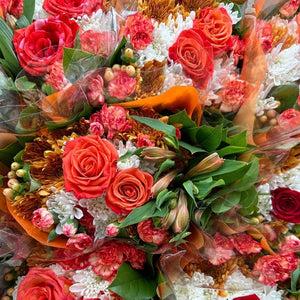 Orange, White & Fall 2-Rose Bouquet