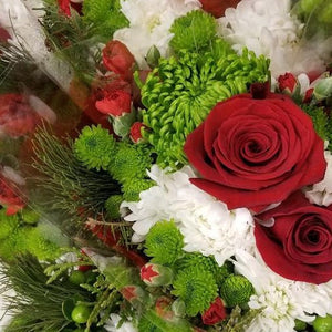 Red, White & Green Seasonal Bouquet