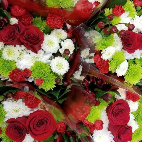 Red, White & Green Holiday Bouquet